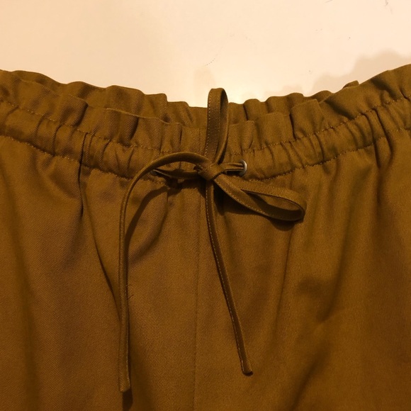KOTN 100% Cotton XXL Drawstring Pants Mustard Brown Women’s Wide Leg High Rise - Picture 9 of 16